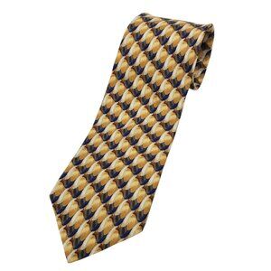 NWT Vintage Oscar de la Renta 100% Silk Tie Abstract Print Funky Geometric